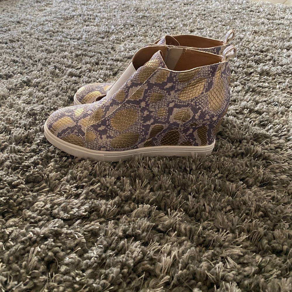 L. Paolo Snakeskin Ankle Boot Wedges
